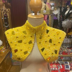 Yellow Mirrored Sequin Cropped Jacket