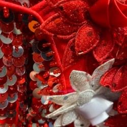 Candy Flower Sequin Leotard with Tu Tu Red and Silver