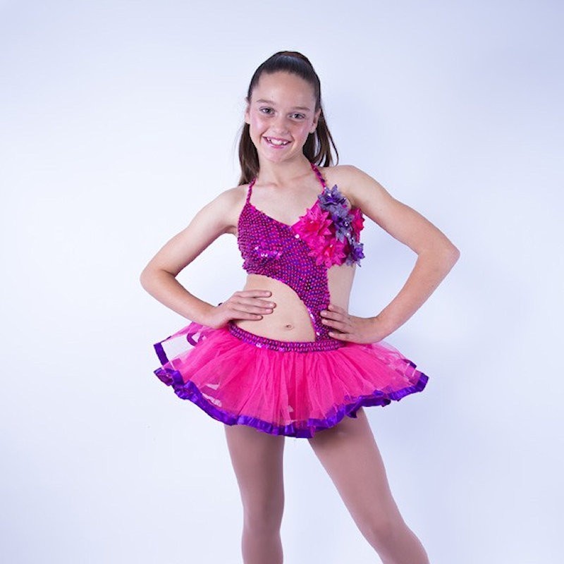 Candy Flower Sequin Leotard and Tu Tu Skirt Hot Pink and Purple