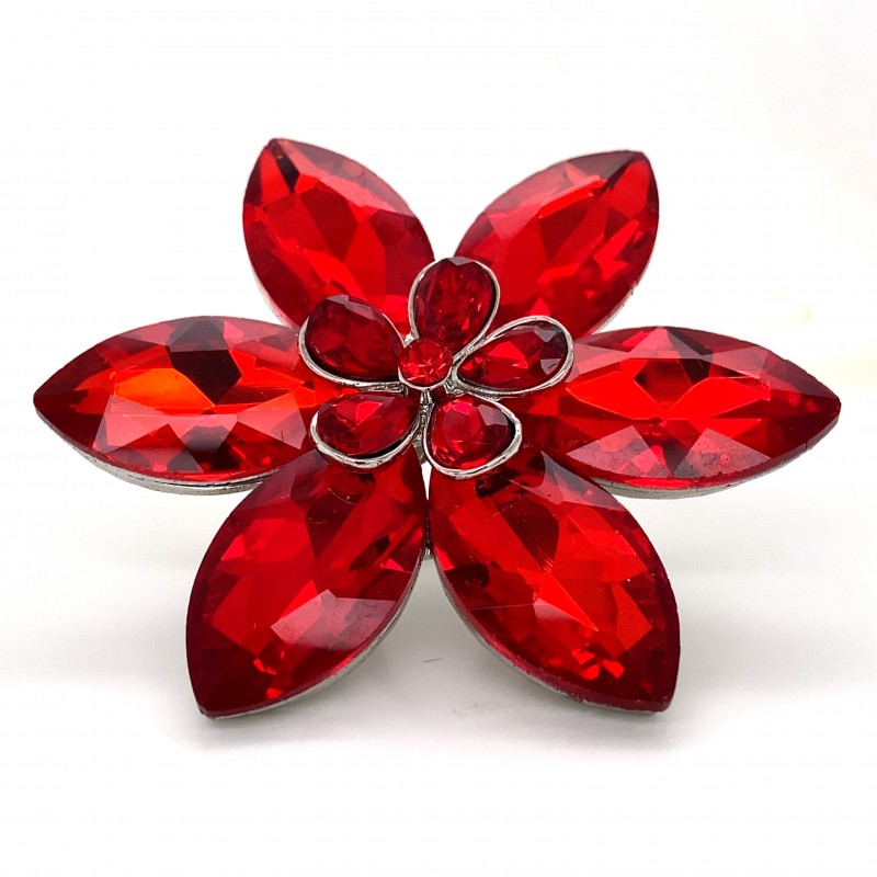 Red Crystal Diamante Ring 04