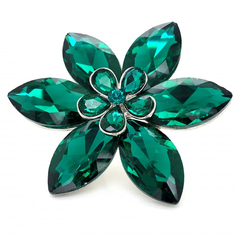 Emerald Green Crystal Diamante Ring 04