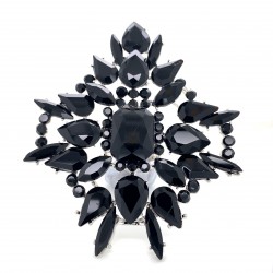 Black Crystal Diamante Ring 09