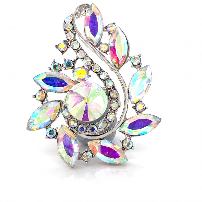 Aurora Borealis Crystal Diamante Ring 07