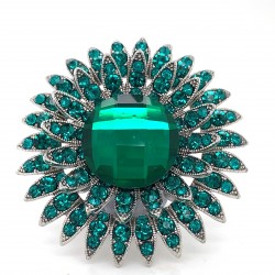 Emerald Green Crystal Diamante Ring R11