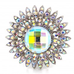 Aurora Borealis Crystal Diamante Ring R11
