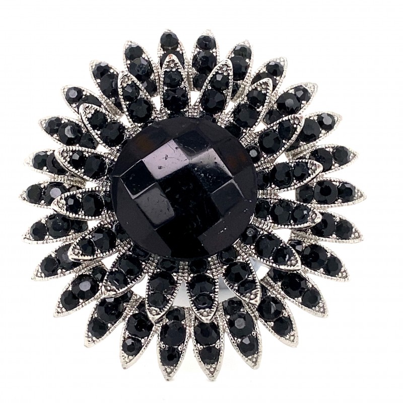 Black Crystal Diamante Ring R11