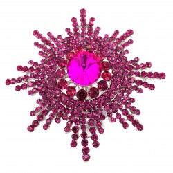 Hot Pink Pink Crystal Diamante Ring R08