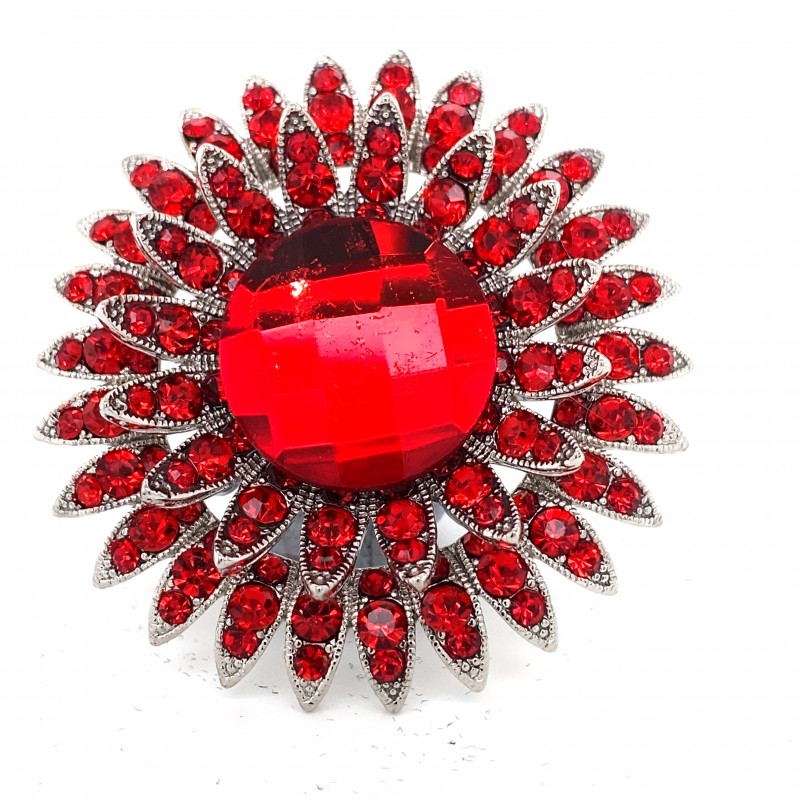Red Crystal Diamante Ring 11