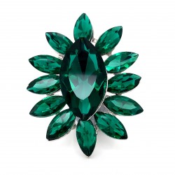 Emerald Green Crystal Diamante Ring 6