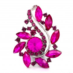 Pink Crystal Diamante Ring 07