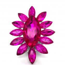 Pink Crystal Diamante Ring 6