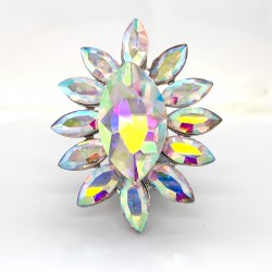 Aurora Borealis Crystal Diamante Ring 6