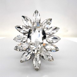 Clear Crystal Diamante Ring R06