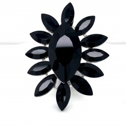 Black Crystal Diamante Ring R06
