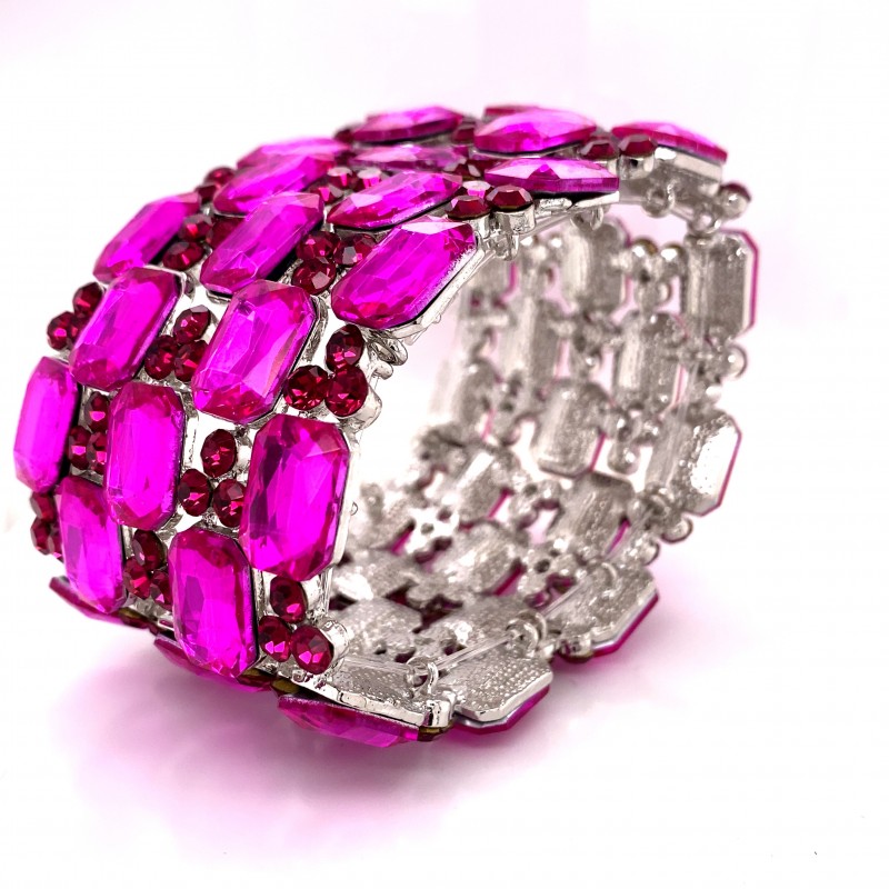 Hot Pink Crystal Diamante Bracelet No 2