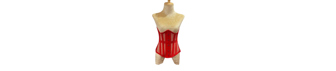 Mesh Underbust Corsets | Black, White & Red – House of Priscilla